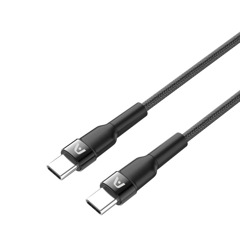  Cable USB tipo C a tipo C de carga súper turbo de 100 W PD,  pantalla LED digital, diseño trenzado de nailon, sincronización rápida de  datos, chip inteligente de corriente de