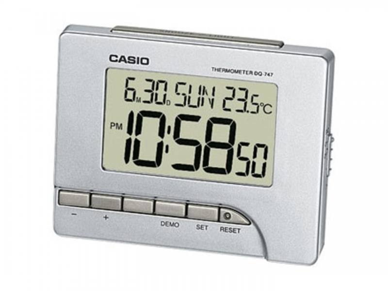 CASIO DQL-250J-8JF Despertador, Radio, Plata, Digital, Ambiente Vivo,  Temperatura, Humedad, Calendario, Pantalla