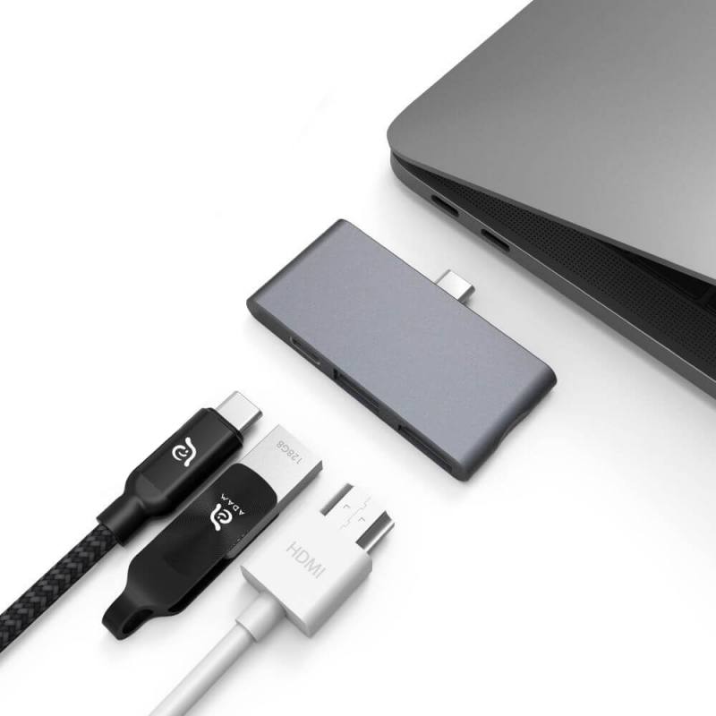 Adaptador USB Tipo C a HDMI, USB 3,1 Convertidor Macho A Hembra MacBook  Laptop +